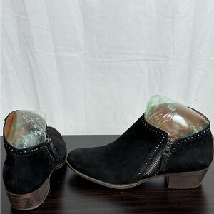 Lucky Brand Black Ankle Booties with Stud Accents